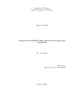Institute of Physics Polish Academy of Sciences Andrei Avdonin