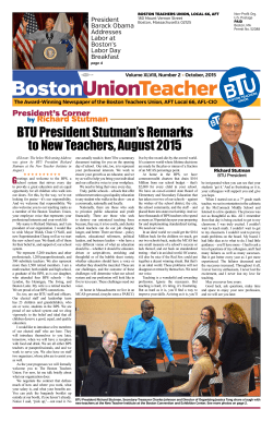 Oct 2015 - Boston Teachers Union