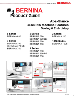 My Bernina Product Guide PDF