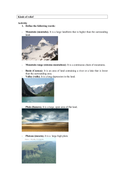 Kinds of relief Activitiy 1. Define the following words: