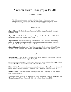 American Dante Bibliography for 2013
