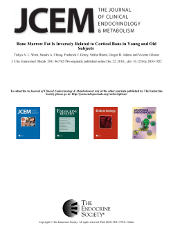Subjects Bone Marrow Fat Is Inversely Related to Cortical Bone in