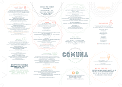 MENU - Comuna Cantina