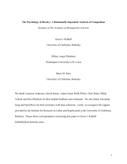 The psychology of rivalry - Olin Business School