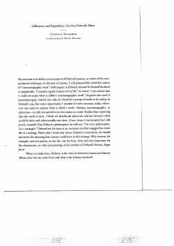 Difference and Repetition: On Guy Debord`s Films