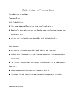 The Rise of Industry and Progressive Reform