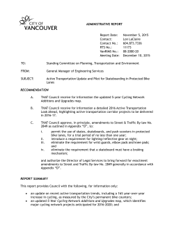 Active Transportation Update and Pilot for