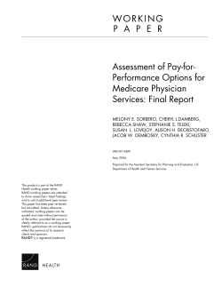 Assessment of Pay-for-Performance Options for Medicare Physician