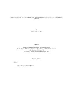 MAIZE RESPONSE TO FERTILIZER AND FERTILIZER