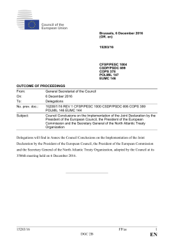 Conclusions on the Implementation of the Joint