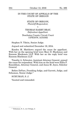 State v. Bray - Oregon - Appellate Court Opinions