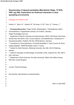Geochemistry of abyssal peridotites (Mid