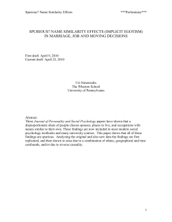 spurious? name similarity effects (implicit egotism) in marriage, job