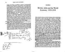 Britain, India and the World Economy: 1919-1939