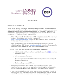 ISEP PROGRAMS INTENT TO STUDY ABROAD This is an ASC