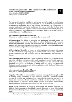 Emotional Quotient - The Inner Side of Leadership