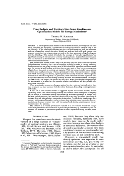 Time Budgets and Territory Size: Some Simultaneous Optimization