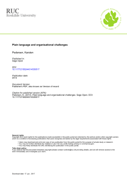 Plain language and organisational challenges Pedersen