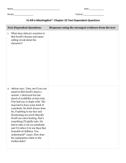 To Kill a Mockingbird ~ Chapter 23 Text Dependent Questions