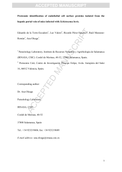 Proteomic identification of endothelial cell surface proteins isolated