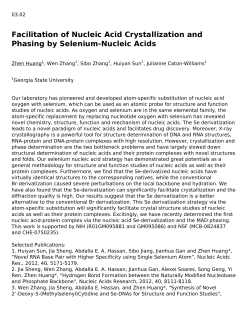 Facilitation of Nucleic Acid Crystallization and Phasing by Selenium