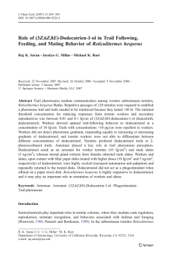 Role of (3Z,6Z,8E)-Dodecatrien-1-ol in Trail Following, Feeding, and