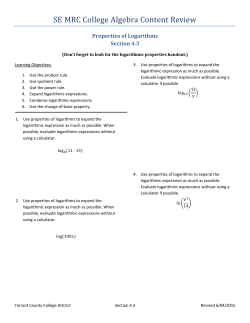 SE MRC College Algebra Content Review