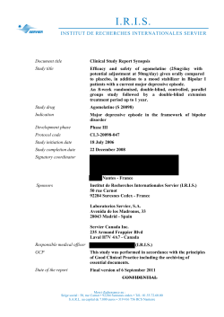 Synopsis dated 6 september 2011