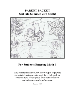 For Students Entering Math 7