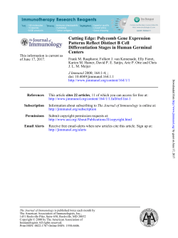Polycomb Gene Expression Patterns Reflect Distinct B Cell
