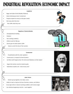 Negatives of Industrialization &bull; Overpopulation/crowding &bull; Pollution