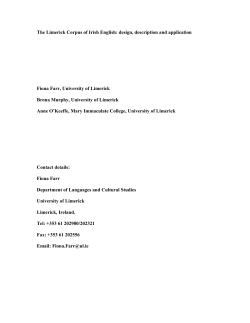 The Limerick Corpus of Irish English