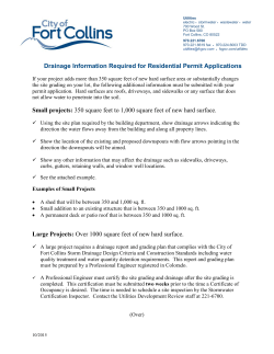 Drainage Information Required for Residential