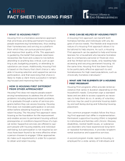 Housing First Fact Sheet