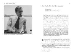 Ben Hecht: The Old New Journalist