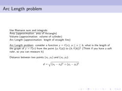 Arc Length problem