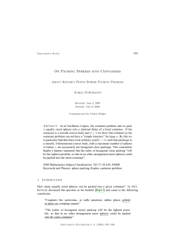 On Packing Spheres into Containers