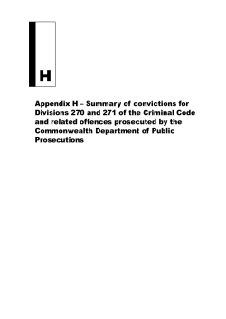 Appendix H &ndash; Summary of convictions for Divisions 270 and 271 of
