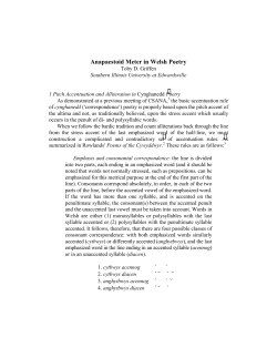 Anapaestoid Meter in Welsh Poetry