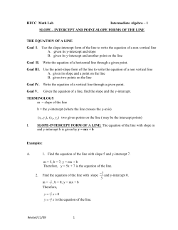 Slope-Intercept and Point-Slope Forms of the Line