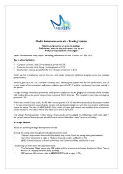 Merlin Entertainments plc &ndash; Trading Update