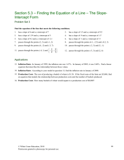 Section 5.3 &ndash; Finding the Equation of a Line &ndash; The Slope