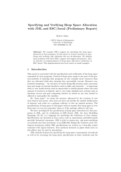 Specifying and Verifying Heap Space Allocation with JML and ESC