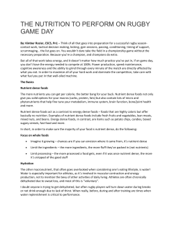 Players read! Game Day Nutrition