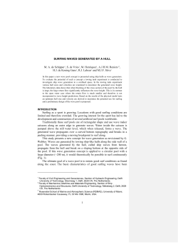 SURFING WAVES GENERATED BY A HULL M. A. de Schipper1, S