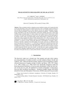 PHASE-SENSITIVE HOLOGRAPHY OF SOLAR ACTIVITY 1