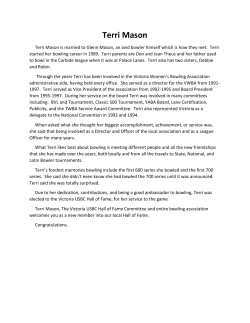 Terri Mason - VICTORIA USBC ASSOCIATION Serving Bowlers of