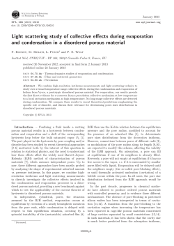 Light scattering study of collective effects during evaporation and