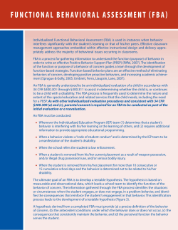 functional behavioral assessment (fba)