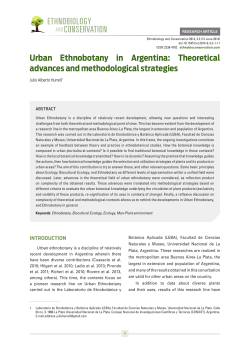 Urban Ethnobotany in Argentina - Ethnobiology and Conservation